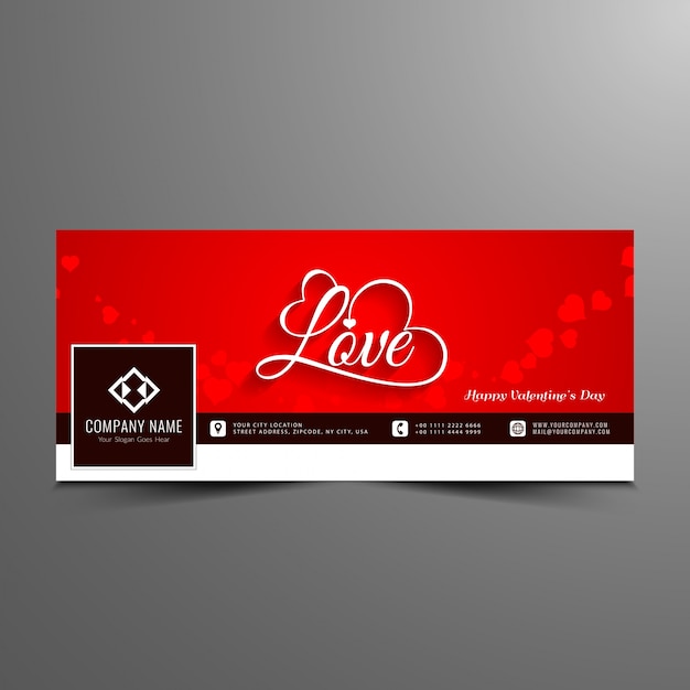Red Love Facebook Cover Background