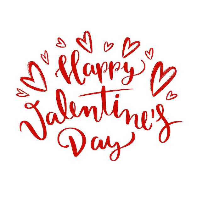 Free Vector Happy Valentine S Day Lettering On White Background