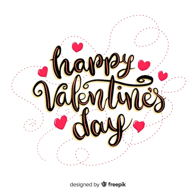 Download Happy valentine's day lettering | Free Vector