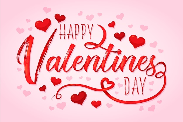 Happy valentine's day lettering | Free Vector