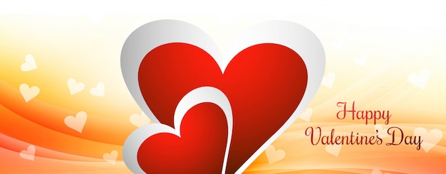 Happy valentine's day love card header background vector Premium Vector