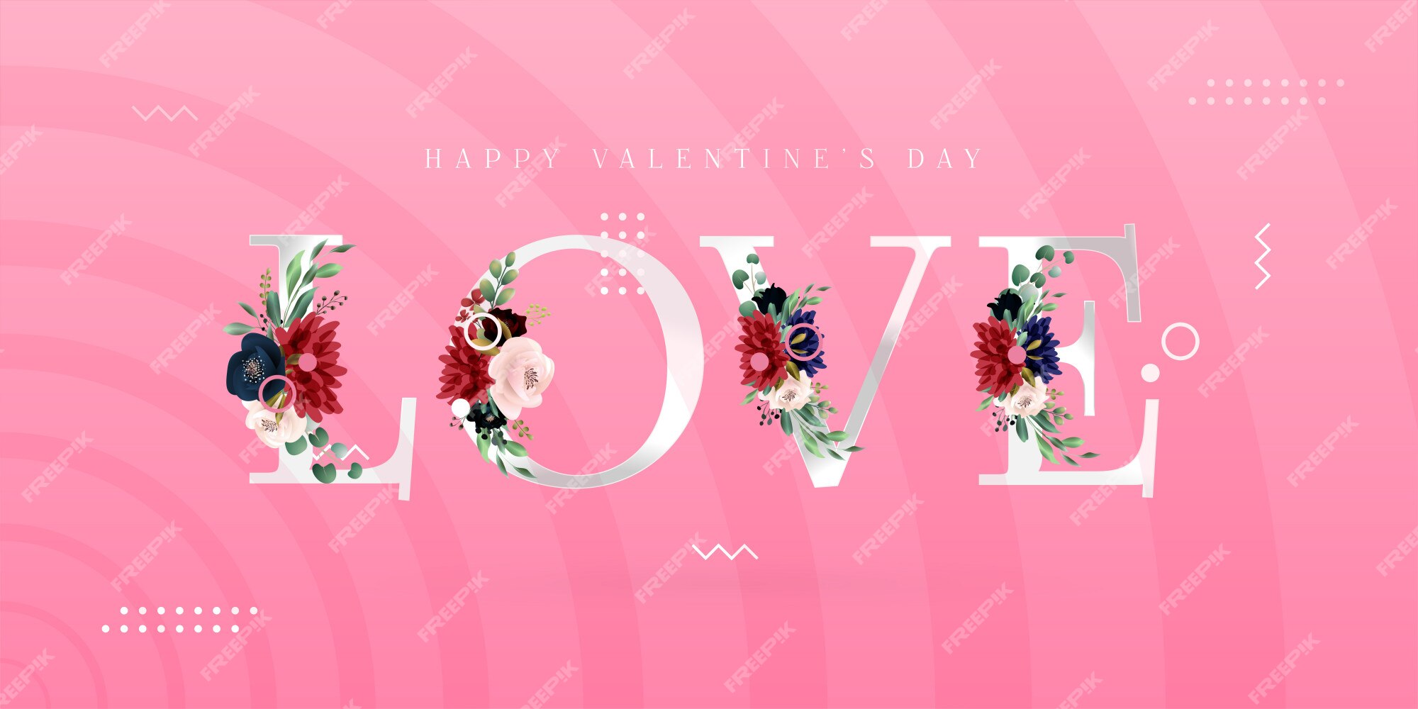 Premium Vector Happy valentine's day memphis modern banner