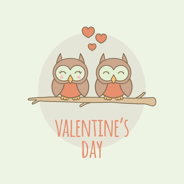 Premium Vector | Happy valentine's day owls