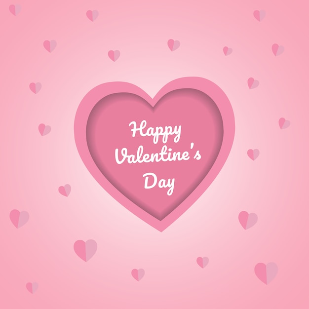 Premium Vector | Happy valentine's day, pink heart card, abstract ...