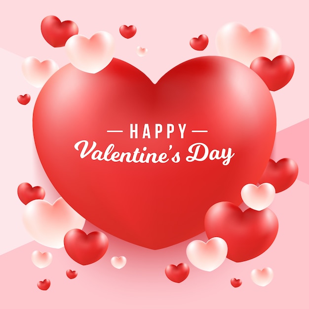 Happy valentine's day word on red heart frame. Vector | Premium Download