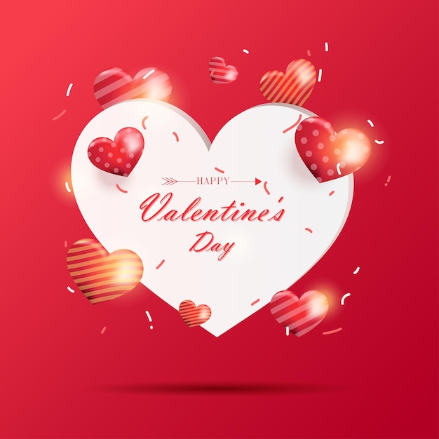 Premium Vector | Happy valentines day background with heart shape