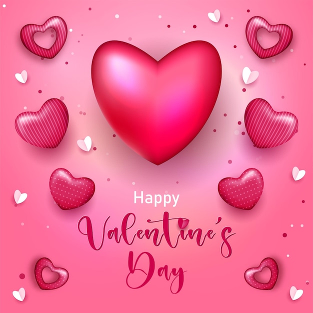 Premium Vector | Happy valentines day banner background design with ...