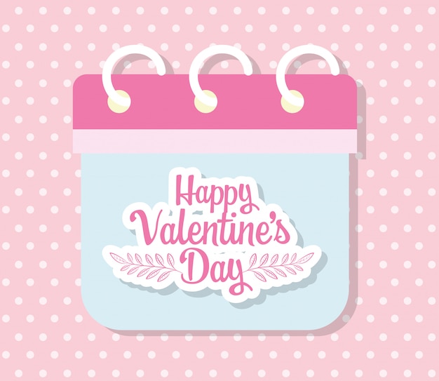 Premium Vector Happy valentines day, calendar reminder date romantic