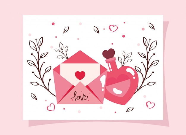 Download Happy valentines day card with fragrance and envelope ...