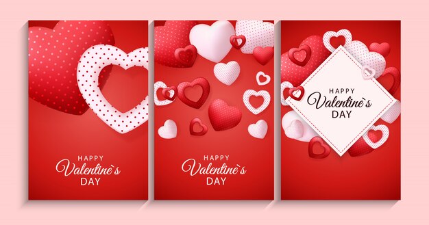Happy valentines day card with heart Premium Vector