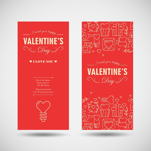 Premium Vector Happy Valentines Day Greeting Card