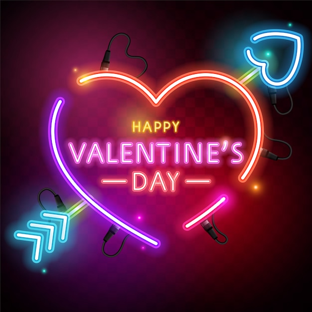 Premium Vector | Happy valentines day. illustration on dark background ...