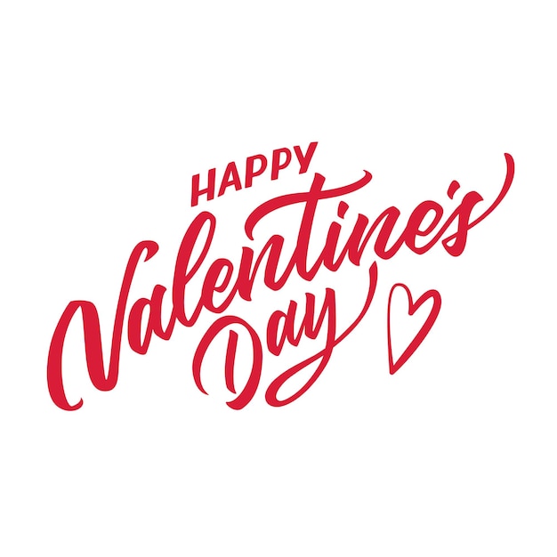 Premium Vector | Happy valentines day lettering hand drawn inscription