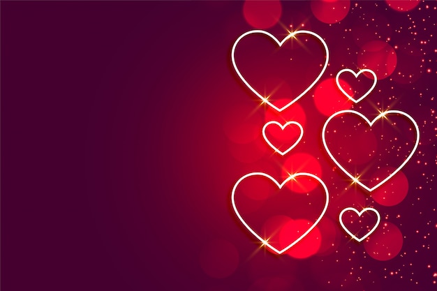 Happy valentines day shiny hearts background with text space | Free Vector