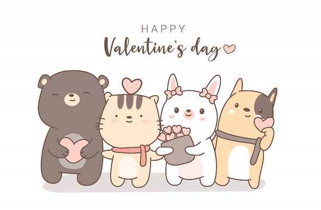 Free SVG Cute Valentine Animals Svg 7890+ Crafter Files