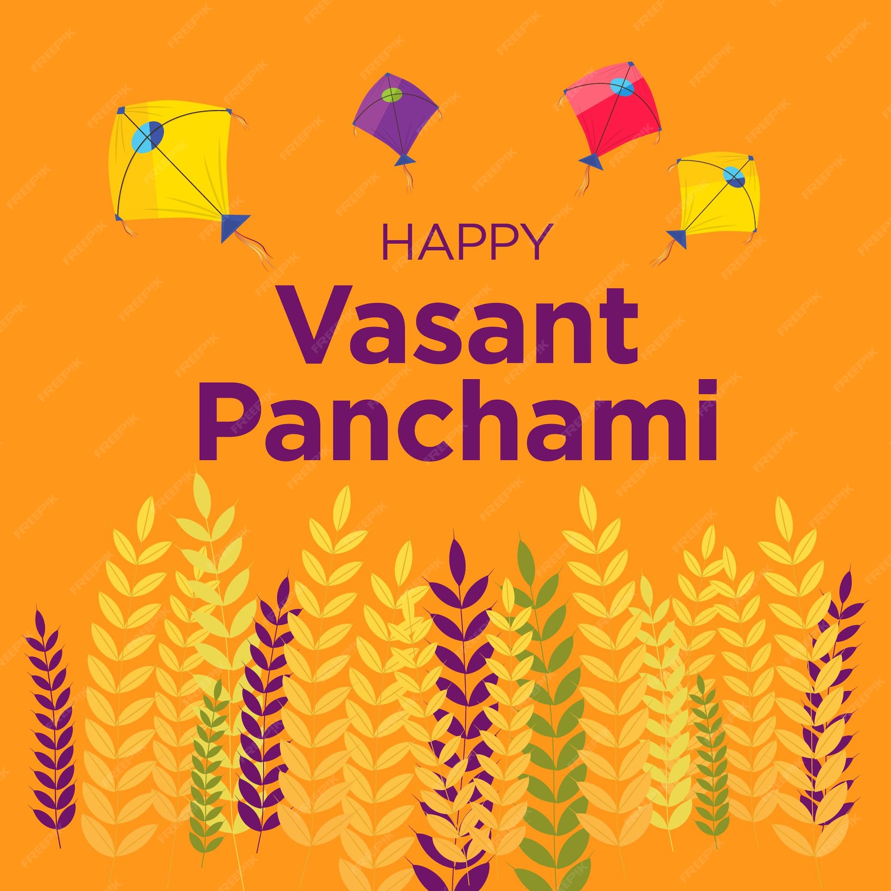 Premium Vector | Happy vasant panchami celebration banner design template