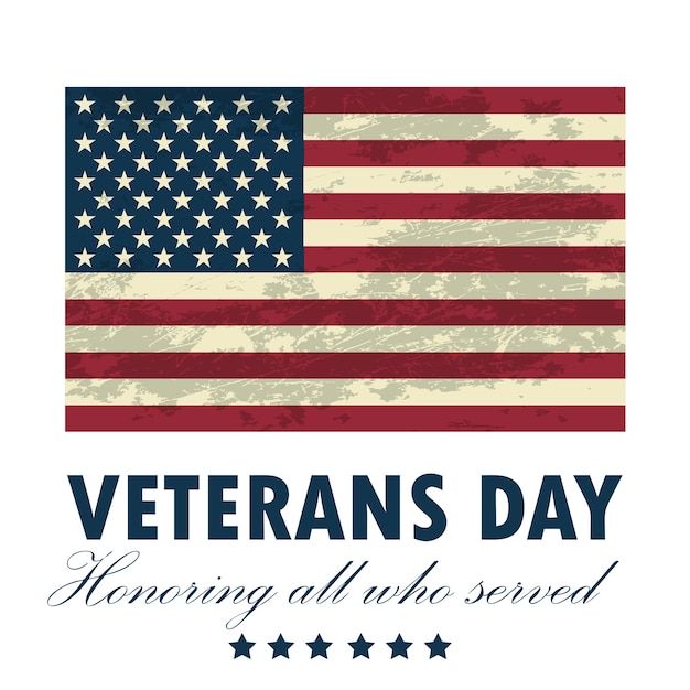 Premium Vector | Happy veterans day greeting card illustration.