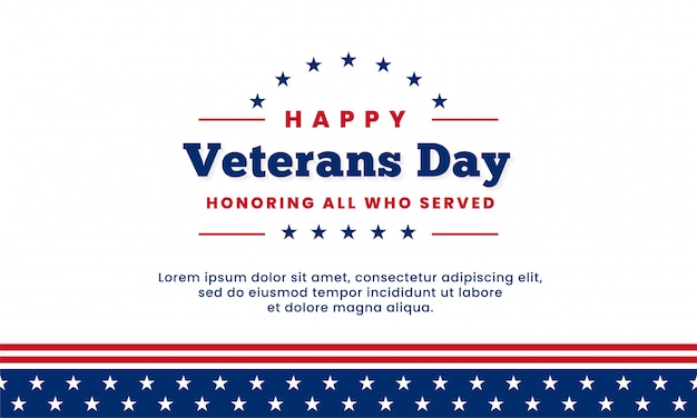 Premium Vector | Happy veterans day honoring all who served, template ...