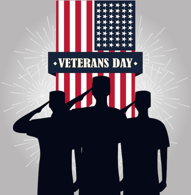 Download Premium Vector | Happy veterans day, soldiers saluting ...