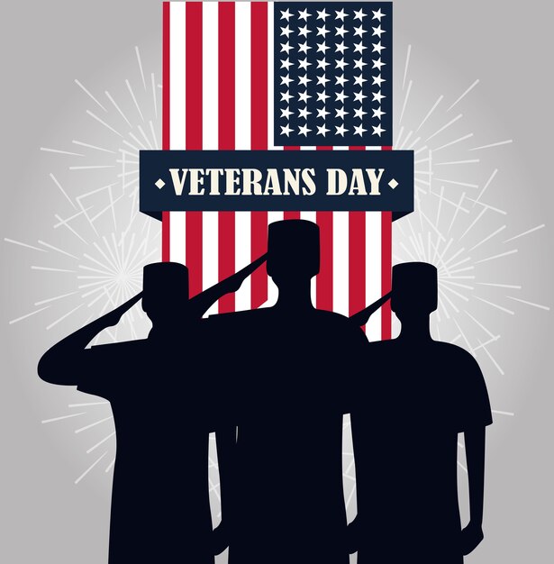 Download Premium Vector | Happy veterans day, soldiers saluting ...