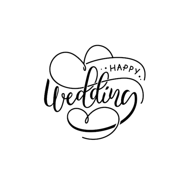 Premium Vector Happy Wedding Calligraphy