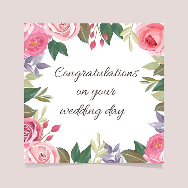 Premium Vector | Happy wedding greeting card