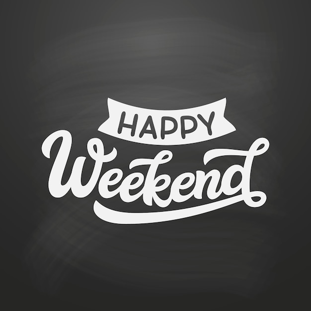 Premium Vector | Happy weekend. hand lettering