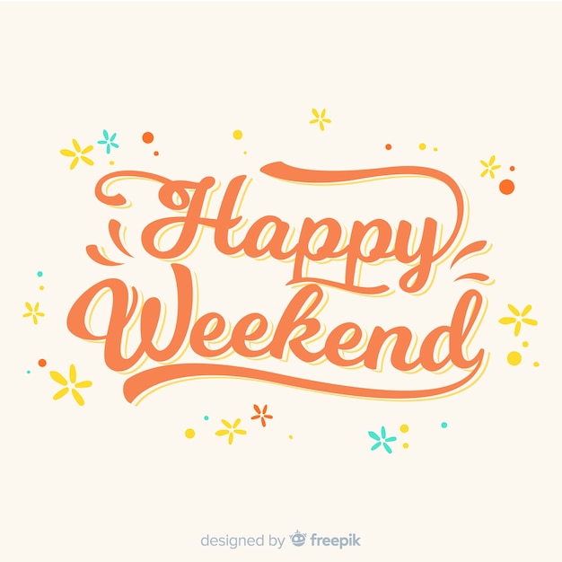 Free Vector | Happy weekend lettering background