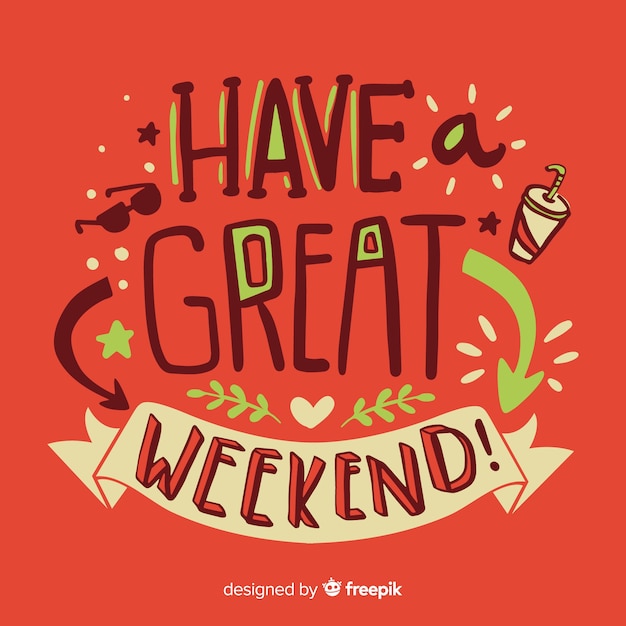 Free Vector | Happy weekend lettering