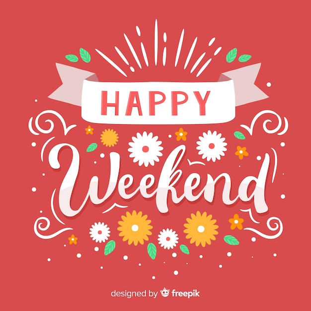 Free Vector | Happy weekend lettering