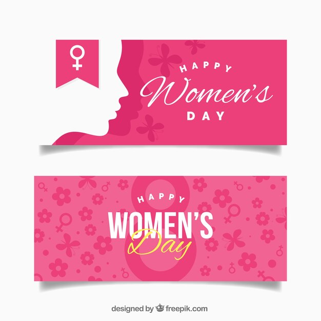 Free Vector | Happy woman's day banners