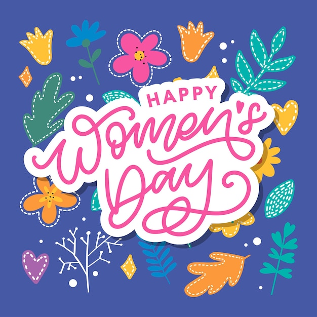 Premium Vector Happy Womens Day Handwritten Lettering 7285