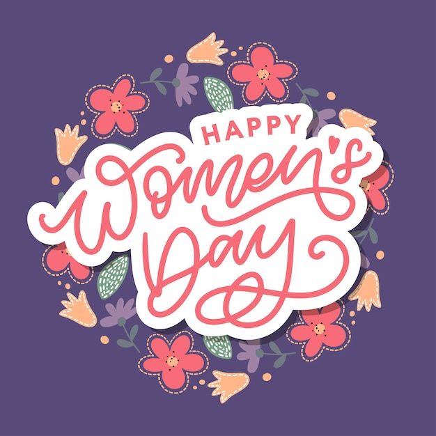 Premium Vector Happy Womens Day Handwritten Lettering 2511