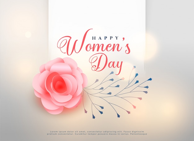 Free Vector Happy Women S Day Rose Flower Background Card