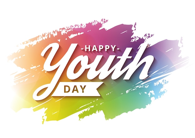 Happy youth day banner campaign with colorful background ...