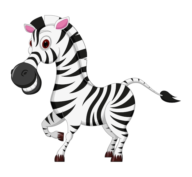 Premium Vector | Happy zebra cartoon