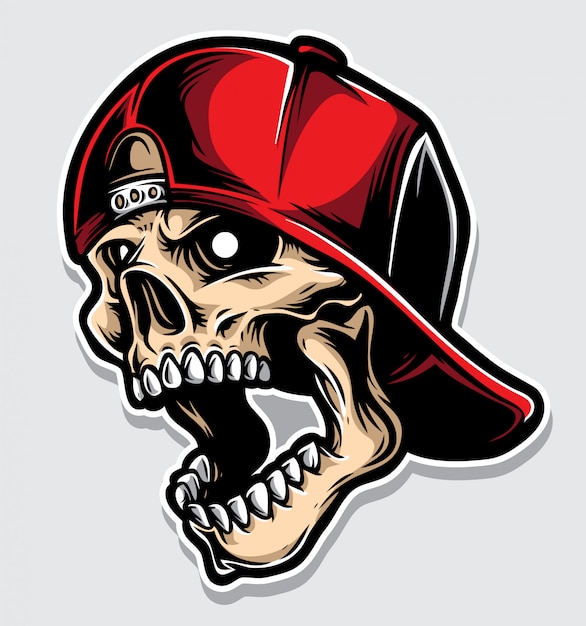 Hardcore skull logo Vector | Premium Download