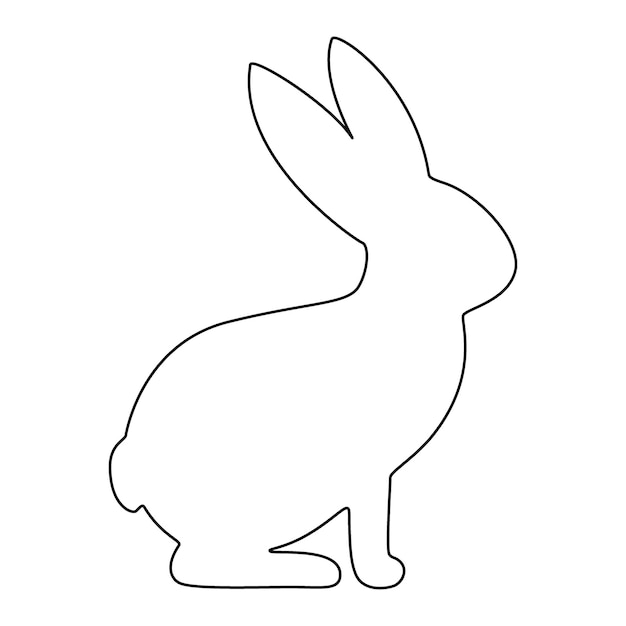 Premium Vector | Hare rabbit contour silhouette icon bunny side view ...