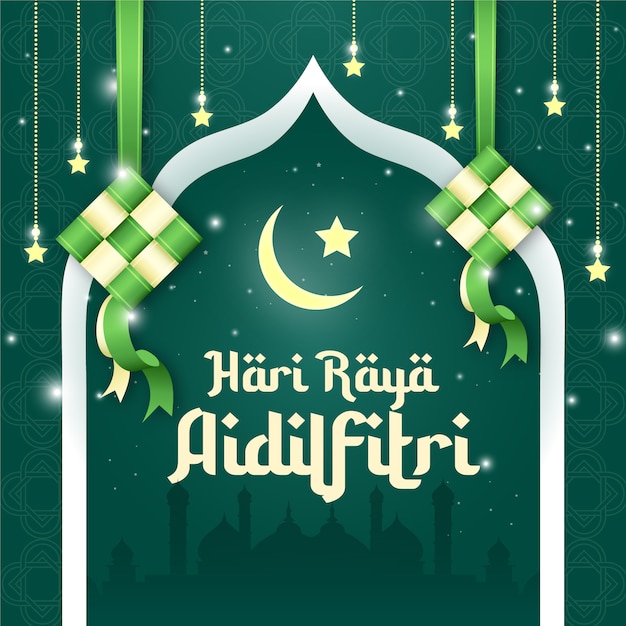 Hari Raya Aidilfitri Social Media Post Design | Premium Vector