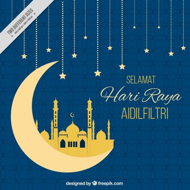 Gambar Hari Raya Vectors Photos Psd Files Free Download Blue Background