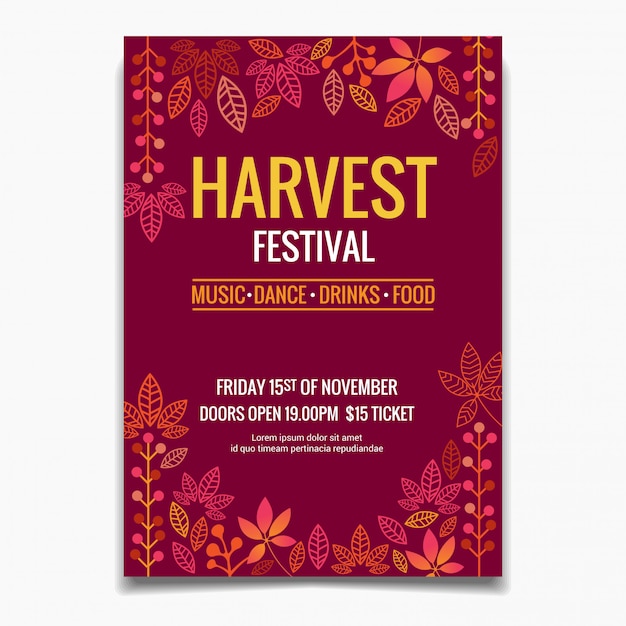 Harvest Fest Flyer Template from image.freepik.com