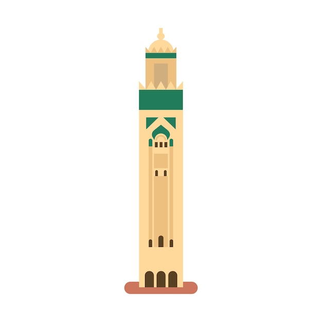 Premium Vector Hassan Ii Mosque Vector Illustration In A Flat Style