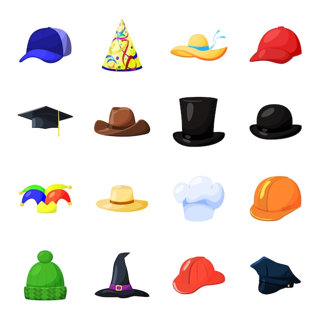 Premium Vector Hat Cartoon Vector Icon Set Vector Illustration Of Fashion Hat