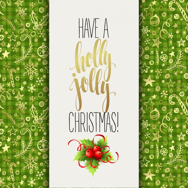 Premium Vector | Have a holly jolly christmas, greeting card