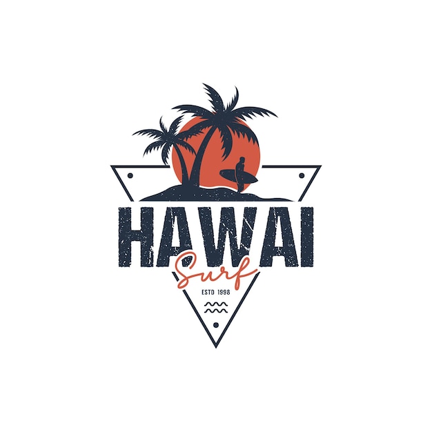 Premium Vector | Hawai surf logo for tshirt and apparel vector design ...