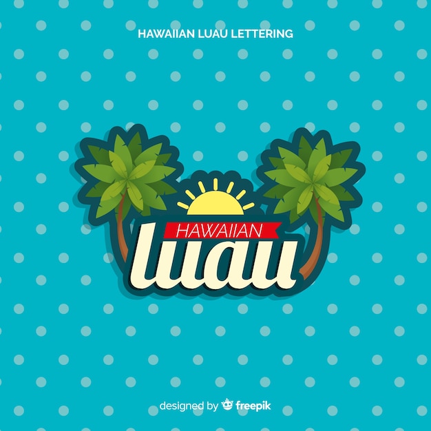 Hawaiian luau lettering background | Free Vector