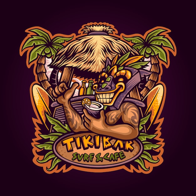 Premium Vector Hawaiian Tiki Bar Illustration