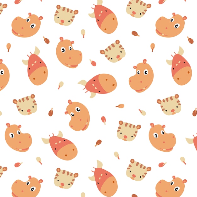 Premium Vector | Head animal pattern design