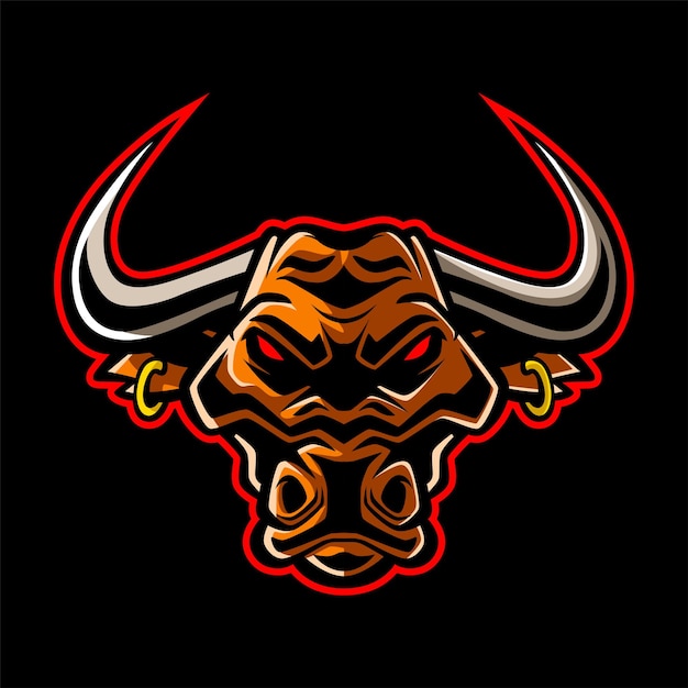 Premium Vector | Head bull cartoon mascot illustration