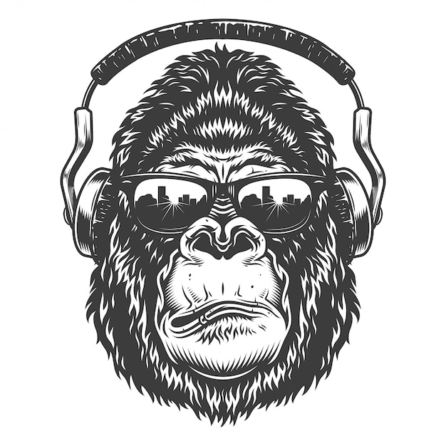 Free Vector | Head of gorilla